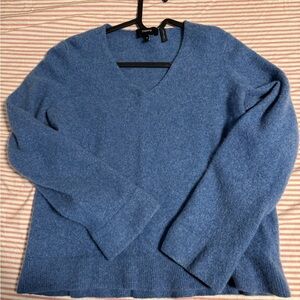 Theory Soft Blue Knit Cashmere Top
